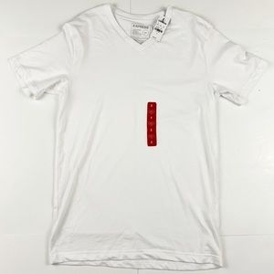 Express Mens White Slim Fit V Neck Size Small